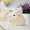 thumbnail image 3 of 4.75" White and Black Plush Sitting Easter Bunny Rabbit Spring Figure, 3 of 8