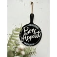 thumbnail image 3 of Parisloft Bon Appetit Bread-board Shaped Wood Sign with Rope Hanger，Black and White, 3D Farmhouse Wood Wall Decor for Dining Room, 16"H, 3 of 7