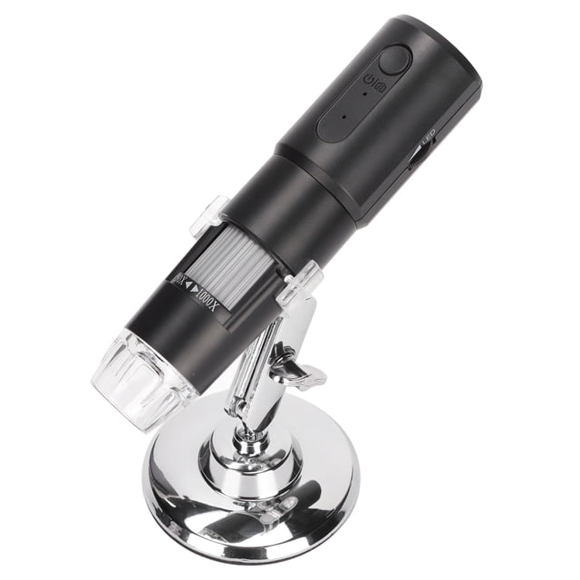 Cámara de Microscopio USB ANGGREK Mini Portátil 50X-1000X Negro Estante de Metal Flexible WIFI