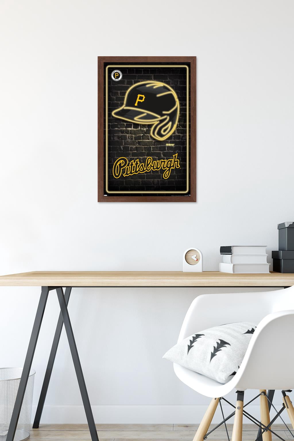 MLB Pittsburgh Pirates - Neon Helmet 23 Wall Poster, 14.725" x 22.375" Framed