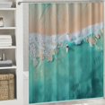 thumbnail image 6 of Orinice Beach Shower Curtain Sea Waves Coastal Ocean Beach Seaside Scene Fabric Bathroom Decor Set with Hooks 69x72, 6 of 7