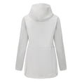 thumbnail image 4 of Women's Softshell Jacket with Hood Fleece Lined Windbreaker Zip Up Button Winter Insulated Long Warm Jacket, 4 of 5