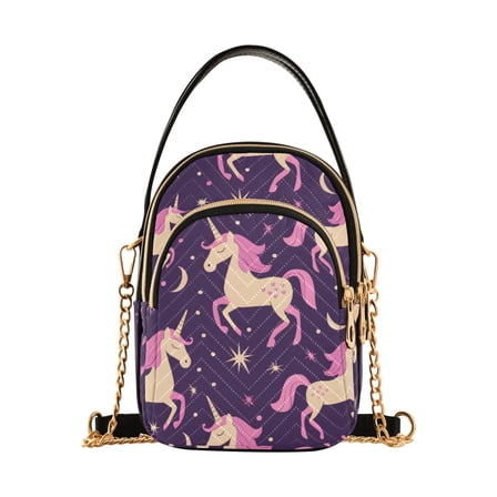 joogoo Women Unicorn and Stars Chain Crossbody Bags Shoulder Handbag Phone Purse