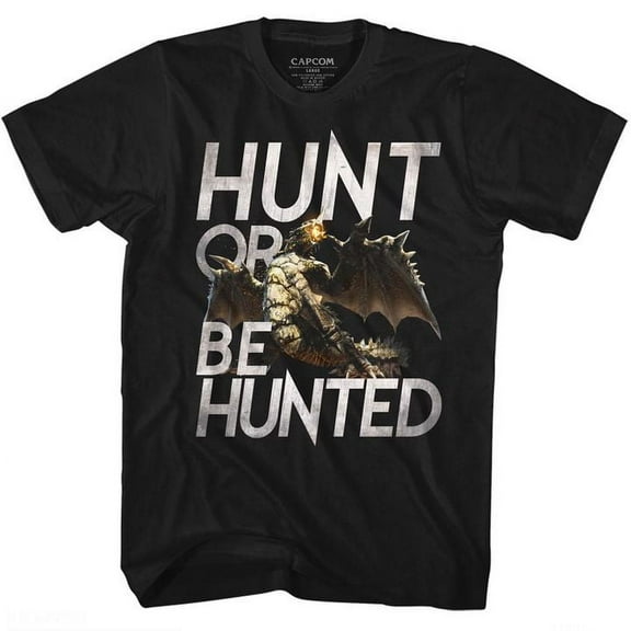 Monster Hunter Hunt Black Adult T-Shirt Xlt