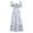 A-Blue195, variant on XIAOCHA Women's Floral Print Dress Fitted Square Neck Puff Sleeve Side Slit Midi Dress Smooth Romantic Party Dresses