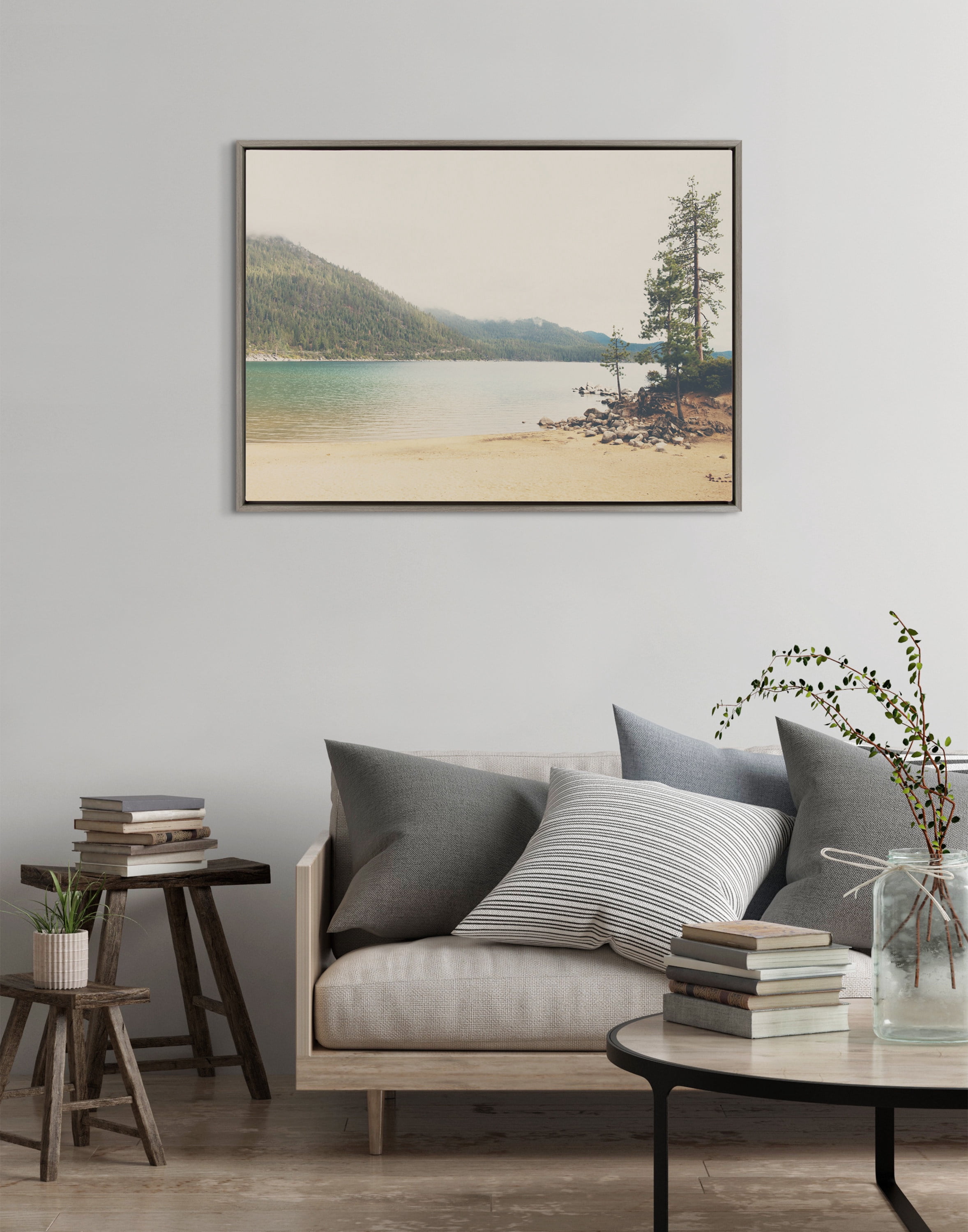 Kate and Laurel Beach Framed Painting, 28 in x 38 in