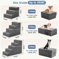 thumbnail image 3 of Escalera para Perros DUMOS de 3 Peldaños en Espuma Antideslizante para Interior Gris, 3 of 7