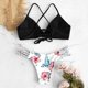 thumbnail image 3 of Gibobby Conjunto de traje de baño de bikini Pieza de baño Ropa de playa Pushups Bikini Traje de baño de dos cortes Conjunto de tankinis de traje de baño (Negro,M), 3 of 5