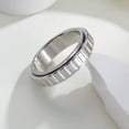 thumbnail image 7 of Rotatable Vertical Stripe Stainless Steel Fidget Ring for Women Men, Anxiety Mood Fidget Jewelry, 7 of 7