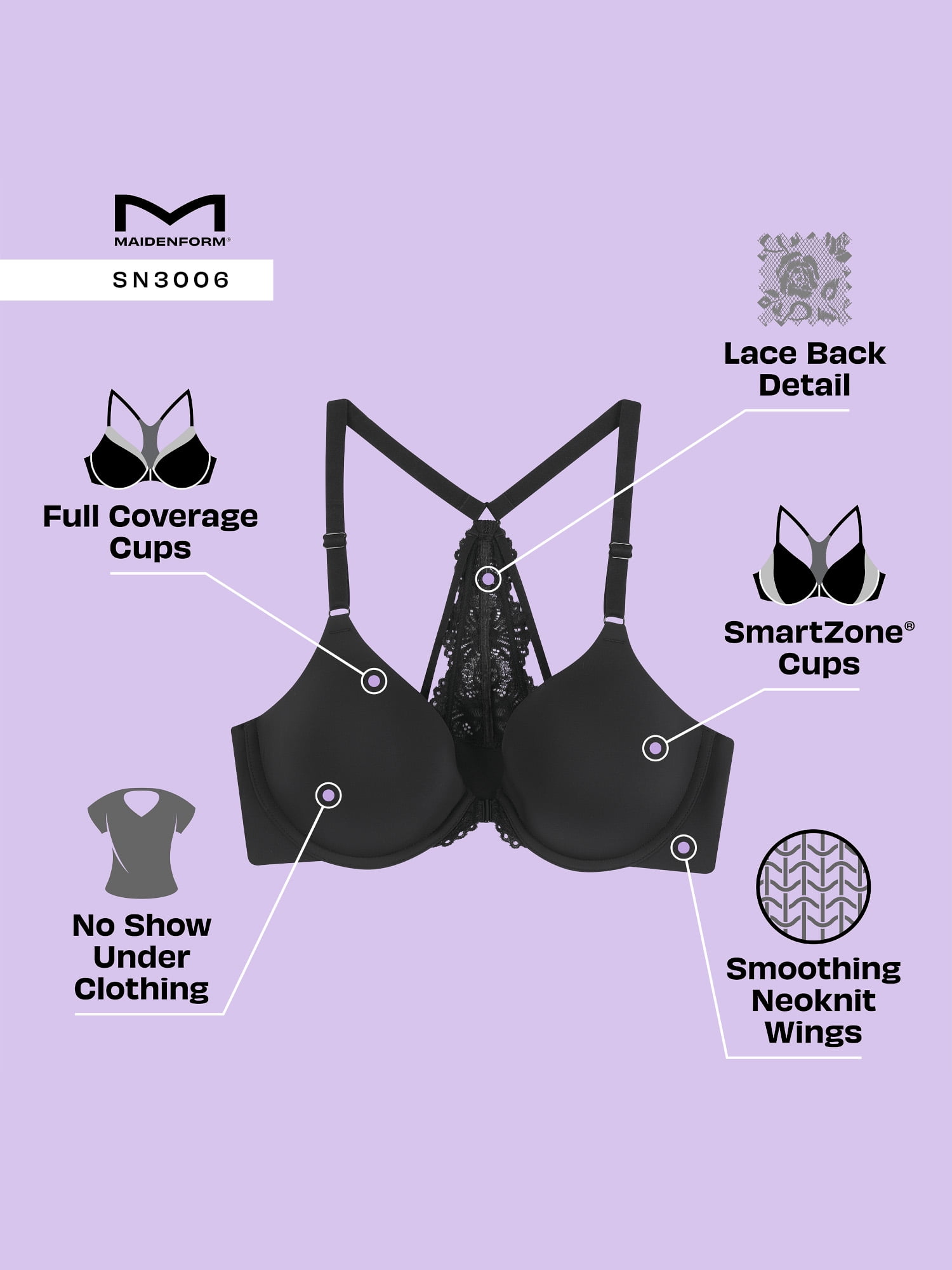 Maidenform Women's Everyday Luxe Racerback Underwire