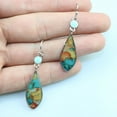 thumbnail image 3 of Fiudx Ofertas del día Pendientes de moda para mujer con hojas huecas y cuentas con gancho, 3 of 7