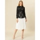 thumbnail image 5 of Blusa Floral Allegra K Cuello Volantes Encaje Ganchillo Negro T M, 5 of 6