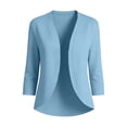 thumbnail image 6 of Cmfcve Women's Classic Cropped Cardigans 3/4 Sleeve Open Front Sweaters Lightweight Casual Short Shrugs, 6 of 9