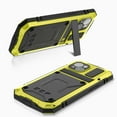 thumbnail image 5 of Nalacover Heavy Duty Case for iPhone 15 with Hidden Kickstand & Tempered Glass Screen Protector, Hybrid Rugged PC Soft Silicone Metal Frame Shockproof Protective Case, Yellow, 5 of 9