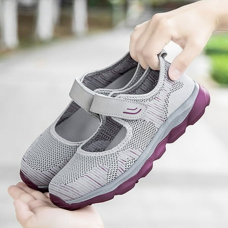 

eczipvz Sneakers for Women Women s Running Walking Fabric Slip On Sports Tennis Mesh Breathable Workout Sneakers Grey