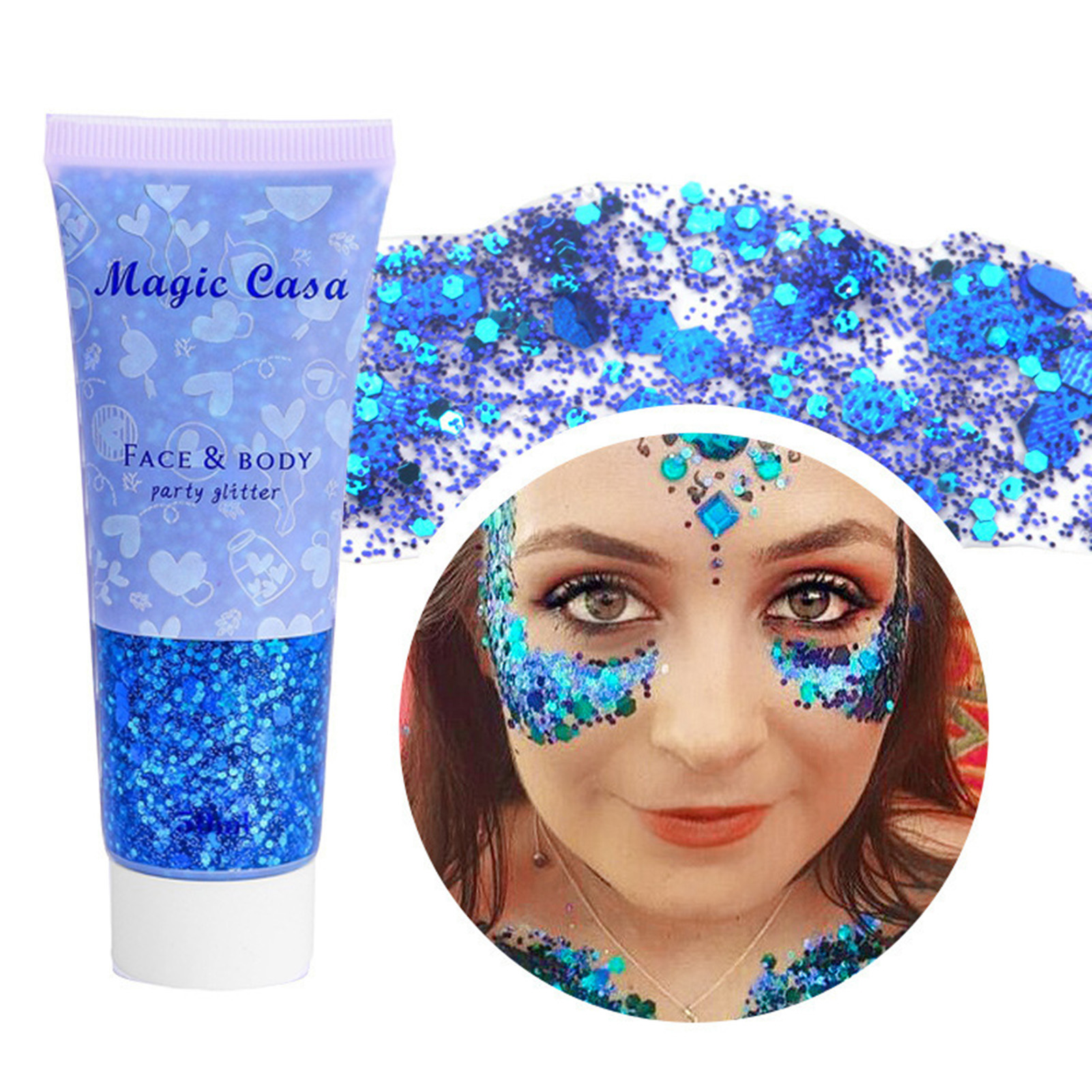 Women Makeup Twinkle Glitter Gel Mermaid Squamous Dazzling Face Body