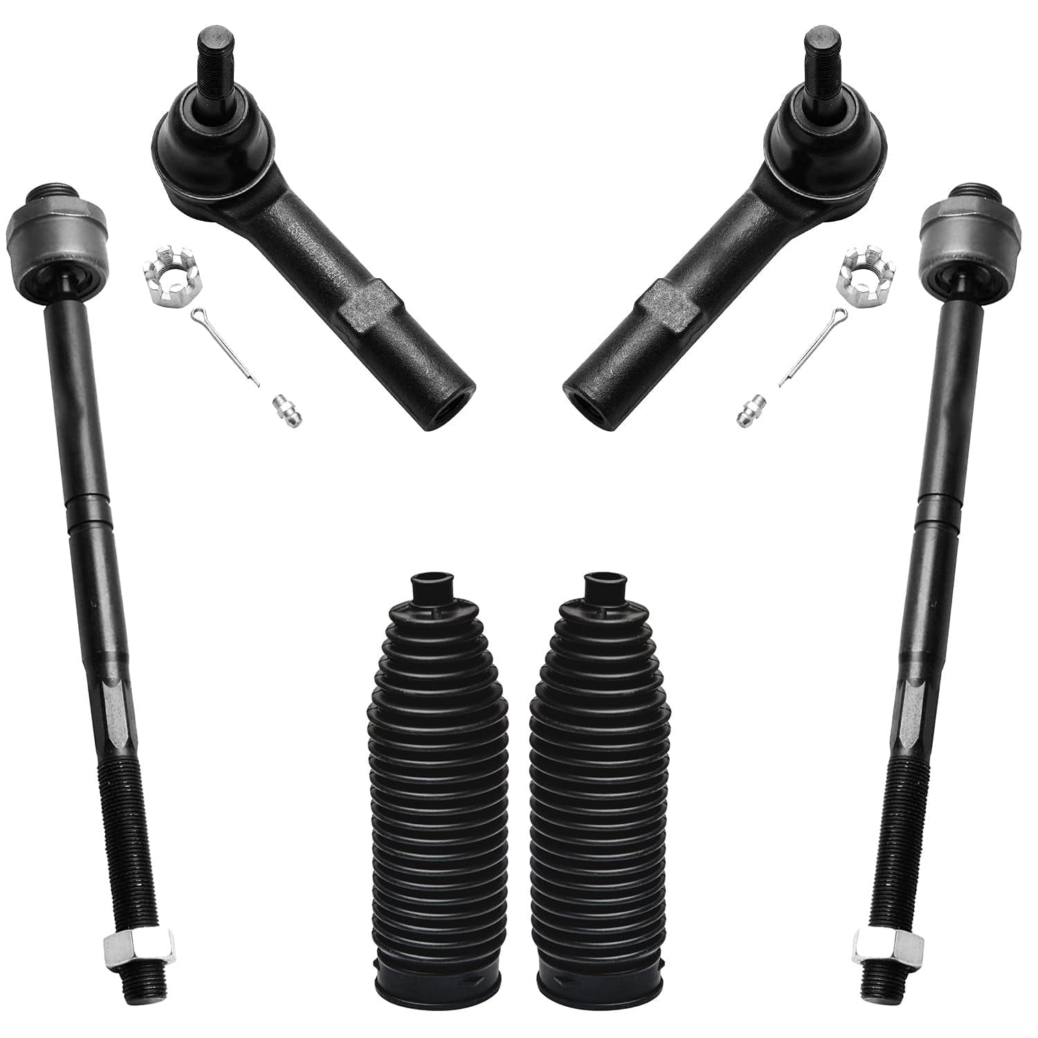 Detroit Axle - Front 12pc Suspension Kit for 2007-2013 GMC Chevy Silverado Sierra Suburban Yukon XL 1500 Escalade 2 Upper Control Arms 2 Sway Bars 4 Inner Outer Tie Rods 2 Lower Ball Joints 2 Boots