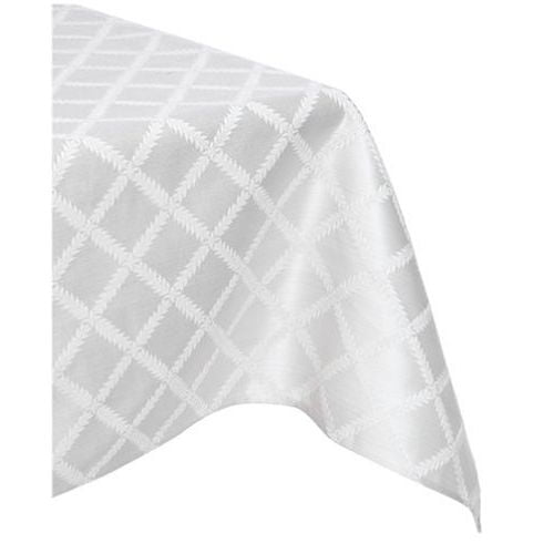 Lenox Laurel Leaf Oblong Tablecloth, Platinum, 70x86"