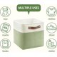 thumbnail image 4 of Cubos de tela plegables para almacenamiento, 11 x 11 x 11, paquete de 4, con asas de PU para organizar estantes, juguetes, ropa, hogar y oficina (blanco y verde), 4 of 8