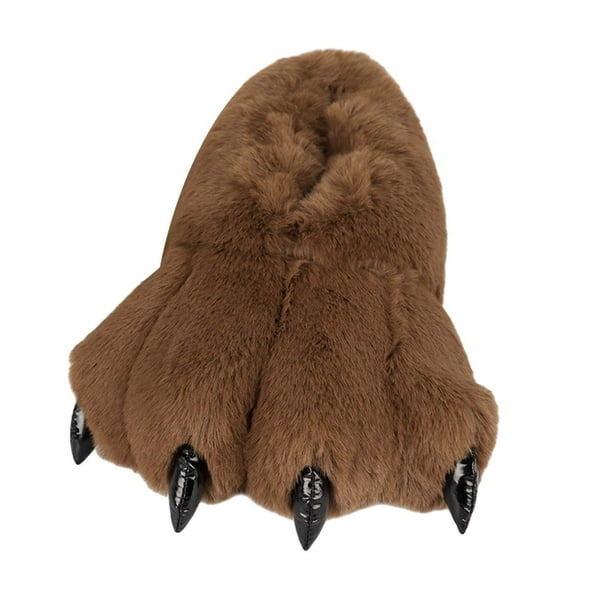 2x Pantuflas con Pata de Oso, Pantuflas de Felpa con Patas de