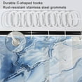 thumbnail image 4 of Stall Shower Curtain, Blue Marble Small Shower Curtain Modern Abstract Luqid Waterproof Fabric RV Shower Curtain Set with Hooks, 36x72 Inch, 4 of 6