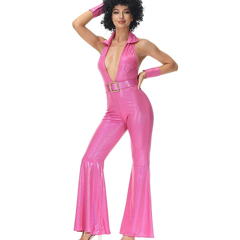 70s Style 70s Flared Jumpsuit 70s Discoes Jumpsuits For Women
