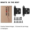 thumbnail image 3 of 4pcs 1/2inch Stacking Cabinet Door Hinge Cabinet Hinge Overlay Cabinet Door Hinge Flush Cabinet Hinge Black for Door Cabinet Home, 3 of 9