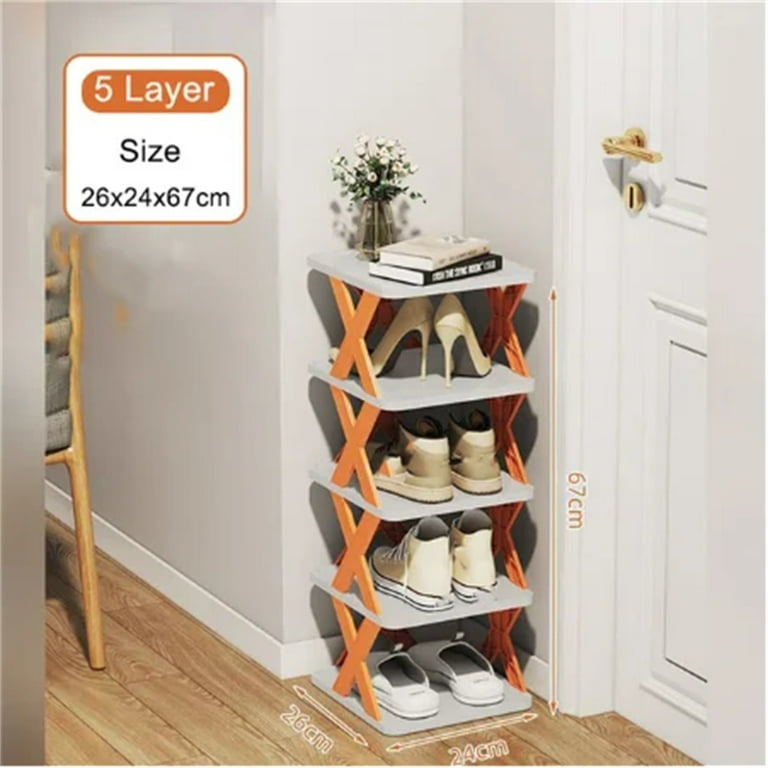 Shoe Rack for Small Space Narrow Shoe Rack Shoe Organizer for Closet Shoe Shelf for Entryway Corner Garage and Bedroom Free Standing Space Saving Shoe Storage Orange 5 Tiers Walmart