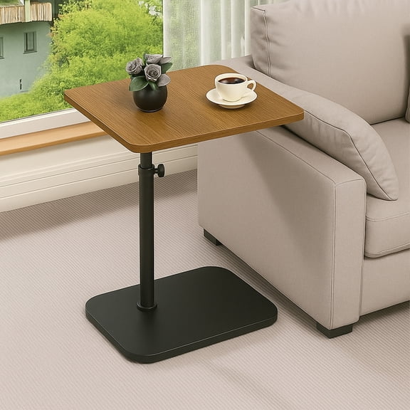 PinkSheep Adjustable Small Side Table Sofa End Table Couch Arm Table Tray for Living Room Small Spaces, Black