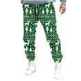 thumbnail image 2 of Handshe Men's Running Joggers, Tapered Fit with Drawstring Waist, Quick-Dry & Breathable Workout Pants with Christmas Print for Gym and Casual Wear, 2 of 5