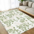 thumbnail image 4 of 6x9Ft Area Rugs Sage Green Fruit Non-Skid Rubber Backing Large Rectangle Rugs - Living Room Bedroom Home Office, Vintage Plant Nature Botanical Flower Indoor Floor Mat Carpets Washable Rug, 4 of 9