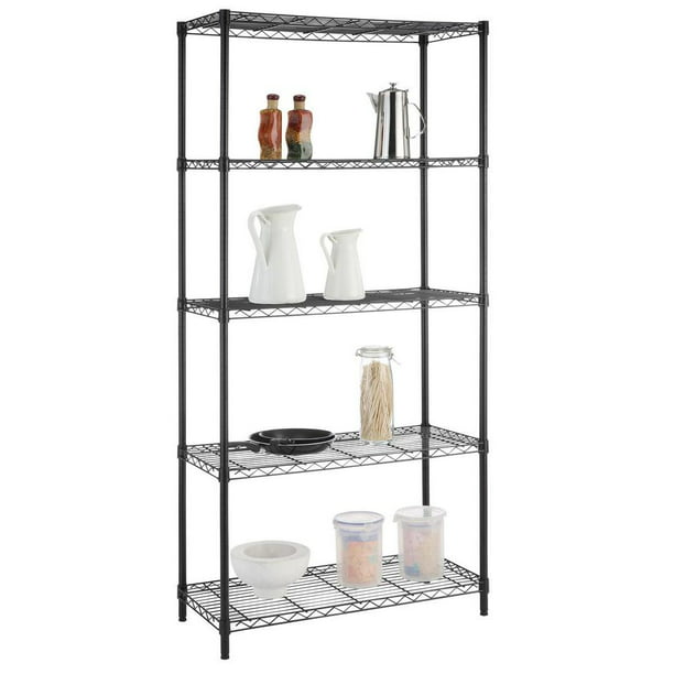 Hdx 5 Tier Black Wire Shelving Unit, How To Put Together Hdx Shelving