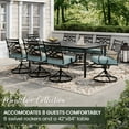 thumbnail image 4 of Hanover Montclair 9-Piece All-Weather Outdoor Patio Dining Set, 8 Swivel Rocker Chairs with Comfortable Seat and Lumbar Cushions, 84"x42" Stamped Rectangle Table, MCLRDN9PCSW8-BLU, 4 of 15