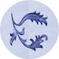 thumbnail image 1 of Ahgly Company Machine Washable Indoor Round Transitional Lavender Blue Area Rugs, 3' Round, 1 of 7