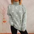 thumbnail image 2 of Loose Pullover Sweaters for Women Trendy Love Heart Pattern Warm Casual Mock Neck Knit Long Sleeve Winter Fall Tops (Large, Gray), 2 of 6