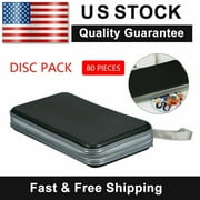 Onemayship 80 Disc CD DVD Storage Case Holder Double-side Organizer Holder Wallet Cover Bag Box Portable, Black