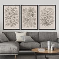 thumbnail image 2 of Framed Canvas Print Wall Art Set of 3 Sketch Floral Botanical Vintage Art for Living Room, Bedroom, Office - 16"x24"x3 BLACK, 2 of 7