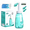 Neti Pot Sinus Rinse Bottle 260 ML with 60 Nasal Wash Salt Packets and Sticker Thermometer Nose Wash Cleaner Pressure Rinse Nasal Irrigation for Adult & Kid BPA Free (Green)