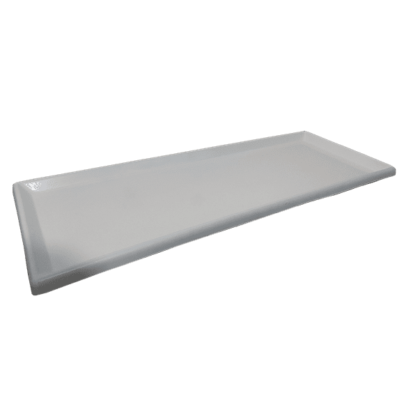 Plato Base de fibra de vidrio Marca FIBRAFORMAS Mod. Rectangular 100x25 color Blanco FIBRAFORMAS Fibraformas de México Plato base Rectangular 100x25 Blanco