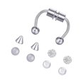 thumbnail image 1 of Magnetic Fake Septum Nose Rings nose rings face Hoop Horseshoe Nose Rings Hoops Stainless for Women Acrylic Silver, 1 of 8