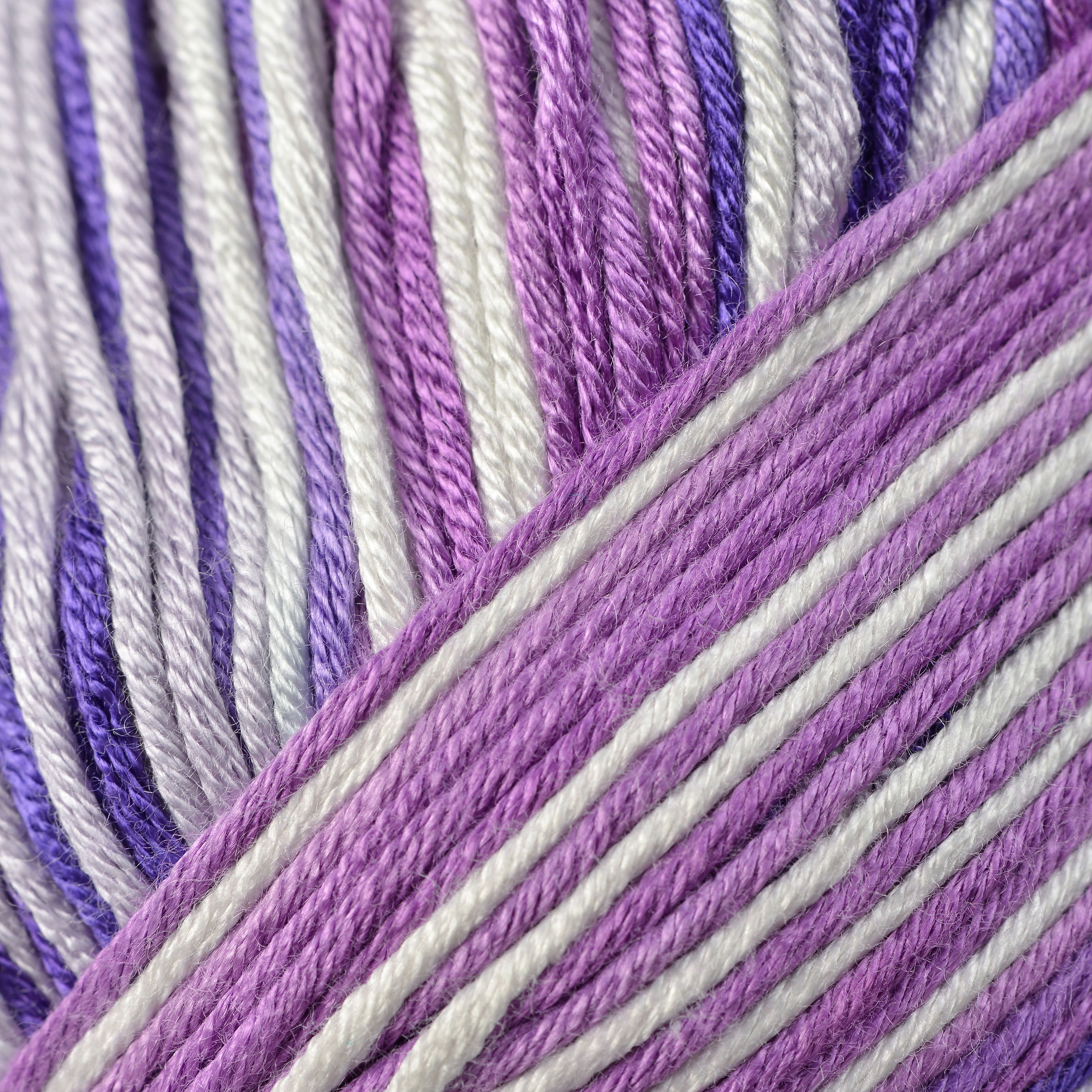 Loops & Threads Purple Silky Soft Multi Yarn - Light Weight Yarn for Knitting, Crochet, Weaving, Arts & Crafts, 15 Pack