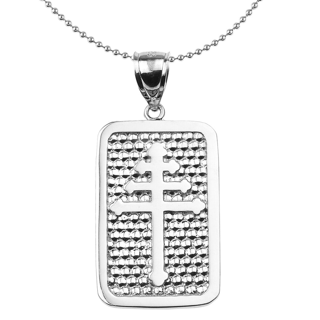 STERLING SILVER MARONITE CROSS ENGRAVABLE PENDANT NECKLACE - Pendant with  20