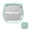 Cyan, variant on Feeding Plate with Stainless Steel Divider, Silicone Suction Base, Non-slip, Heat Resistant, Divided Plate, Easy to Clean for Home and Travel Use, Green