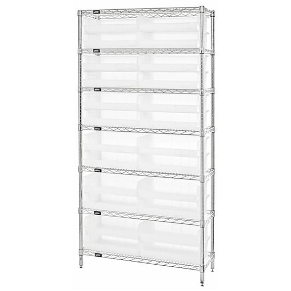 Quantum Storage WR7-245CL 7-Tier Complete Wire Shelving System - 12 x 36