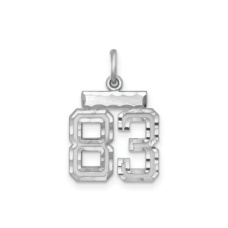 Sterling Silver Number 83 Pendant Necklace for Men or Unisex, Polished Block Style Sports Jewelry, Athletic Symbol for Team Spirit or Jersey Number Commemoration