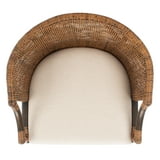 SAFAVIEH Brando Rattan Bar Stool - White Cushion