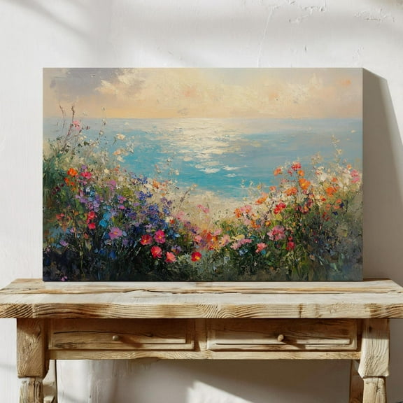 Seaside Wildflowers Wall Art – Vibrant Coastal Floral Print For Living Room, Bedroom, Or Office – Nature-Inspired Home Decor Wall Art, Modern Wall Decor, 8x12 UNFRAMED