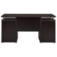 thumbnail image 4 of Tracy 55-inch 2-drawer Wood Office Computer Desk Cappuccino, 4 of 12