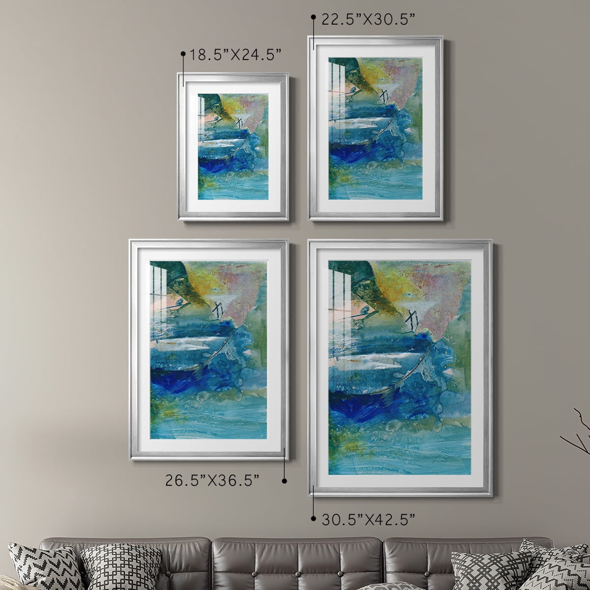 Wexford Home Spring Winds VII Premium Framed Print, 26.5" x 36.5" - Ready to Hang, Silver (Set of 2)