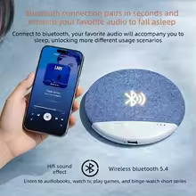thumbnail image 4 of Altavoz de almohada para dormir, altavoces debajo de la almohada, altavoz de almohada Bluetooth con temporizador de ruido blanco plano, con graves estéreo, auriculares privados para dormir., 4 of 4
